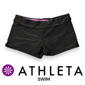 Athleta Splash Swim Swimsuit Shorts Short Black/Purple size large